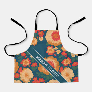 Delantal Patrón personalizado de color floral de Zinnia
