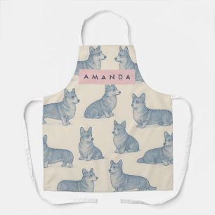 Delantal Patrón Personalizado de Corgi Adorable