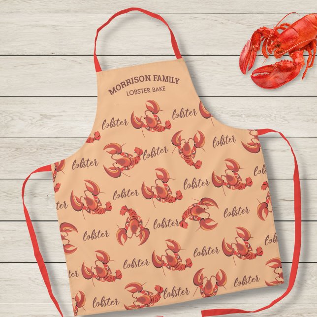 Delantal Patrón personalizado de mariscos de bogavante Bake (Subido por el creador)