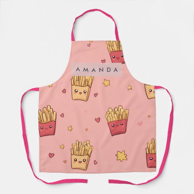 Delantal Patrón Personalizado de Papas Fritas Francesas Kaw (Anverso)