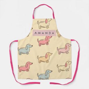Delantal Patrón Personalizado de Perro Dachshund Adorable