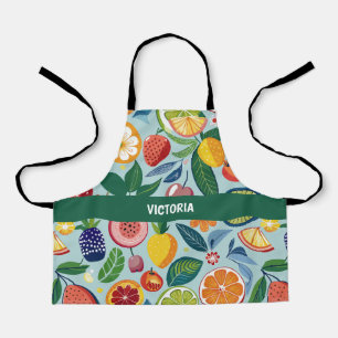 Delantal Patrón Personalizado floral de frutas frescas