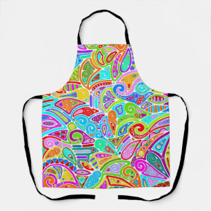 Delantal Patrón Pintado A Mano Y Digitalmente Art. 7