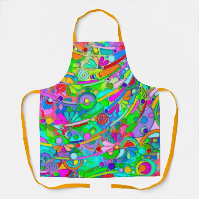 Delantal Patrón Pintado A Mano Y Digitalmente Artículo 18 (Anverso)