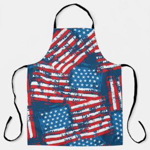 Delantal Patrón pintado de la bandera estadounidense con pr