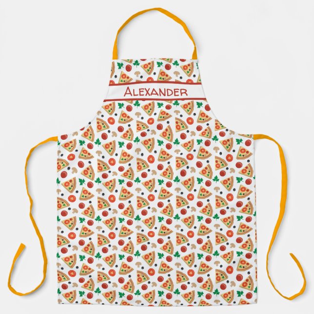 Delantal Patrón Pizza Personalizado Apron Largo (Anverso)