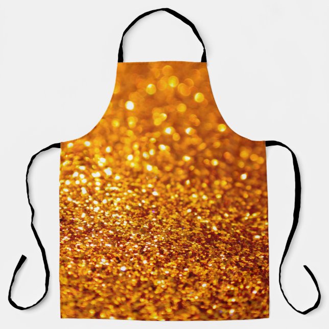 Delantal Patrón Purpurina dorado (Anverso)