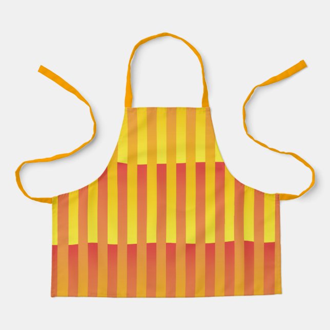 Delantal Patrón rayado amarillo naranja (Anverso)