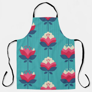 Delantal Patrón retro floral sin costuras.
