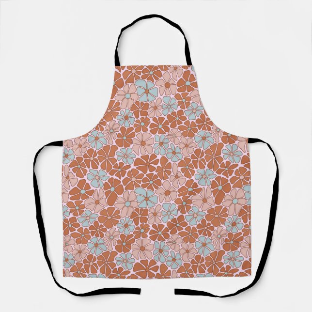 Delantal Patrón retro floral sin soldadura (Anverso)