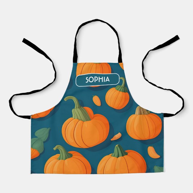 Delantal Patrón retro personalizado de squash de marihuana (Anverso)