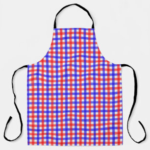 Delantal Patrón rojo azul de Gingham