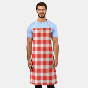 Delantal Patrón rojo de Gingham blanco