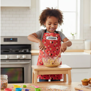 Delantal Patrón rojo de los rostros de los elmos