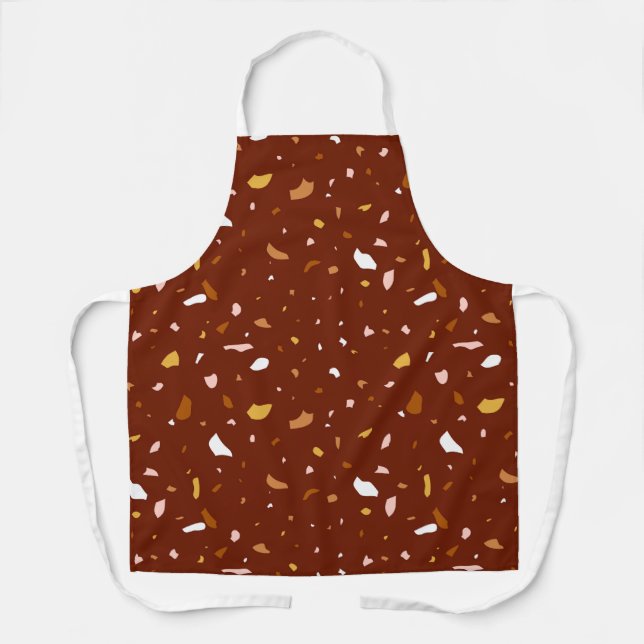 Delantal Patrón rojo de Terrazo (Anverso)