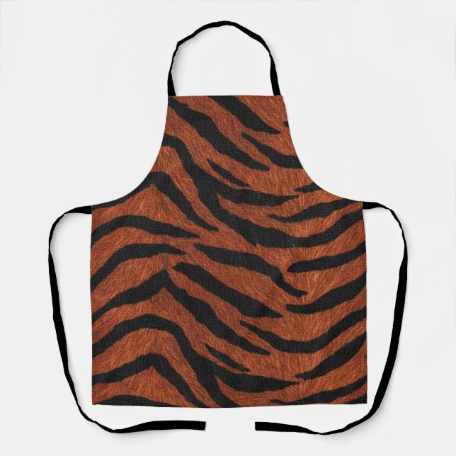 Delantal Patrón Salvaje de Raya de Tigre (Anverso)
