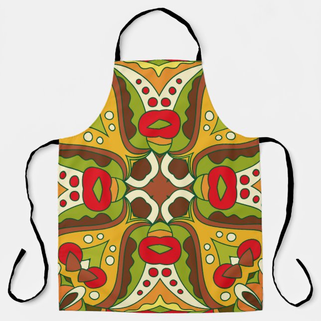 Delantal Patrón Seamless de Estilo Étnico Oriental (Anverso)