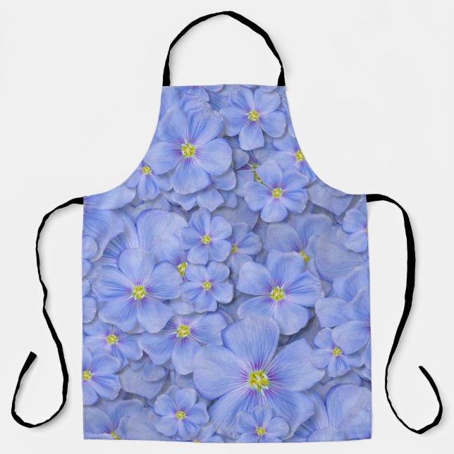 Delantal patrón sin costuras textil con flores azules. deco (Anverso)