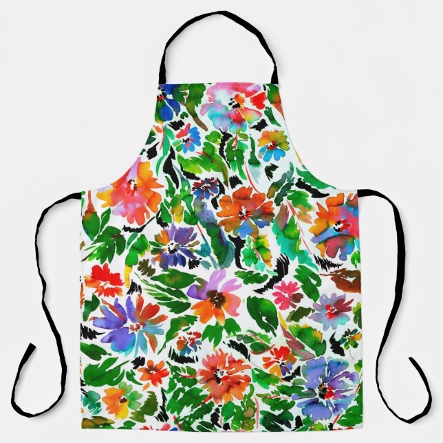 Delantal Patrón sin foco con flores  (Anverso)