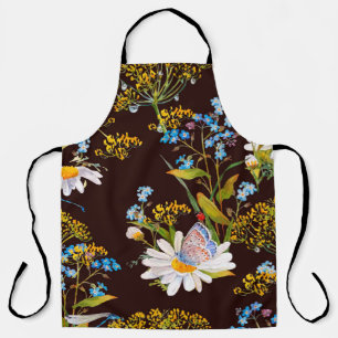 Delantal Patrón sin foco con flores silvestres