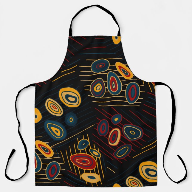 Delantal Patrón sin foco con garabatos abstractos modernos. (Anverso)
