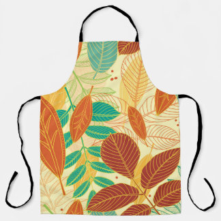 Delantal Patrón sin foco con hojas de otoño 