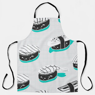 Delantal Patrón sin foco con sushi nigiri