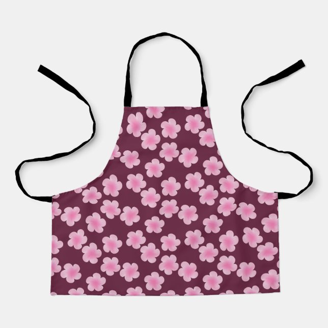 Delantal Patrón sin foco de flor rosada frangipani (Anverso)