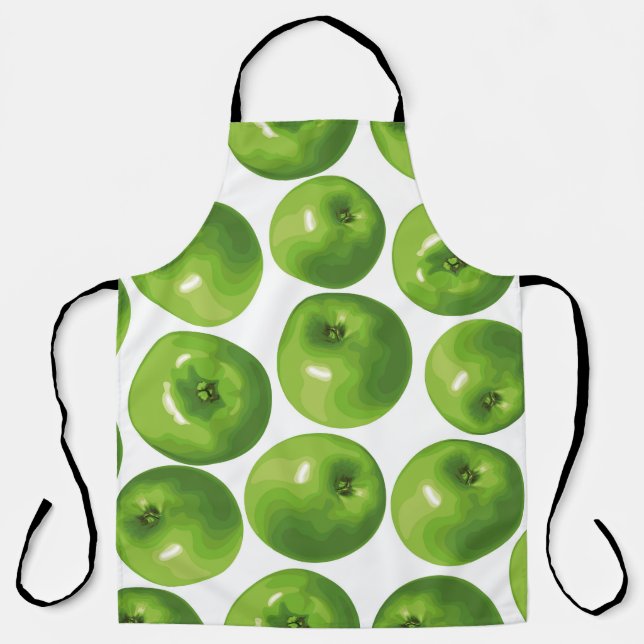 Delantal Patrón sin foco de manzana verde (Anverso)