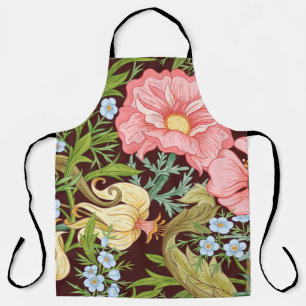 Delantal Patrón sin foco floral, fondo con In art no