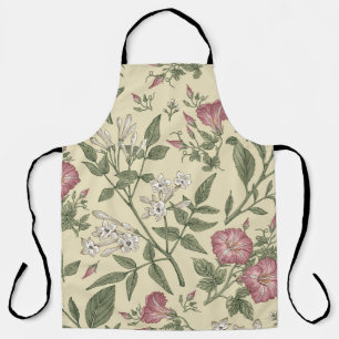 Delantal Patrón sin foco. Hermoso reino floreciente de tela