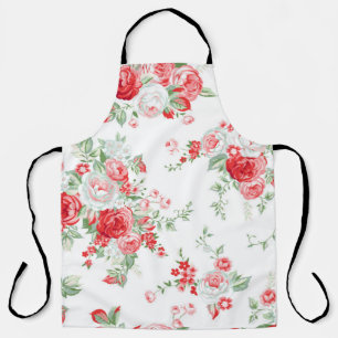 Delantal Patrón sin inconvenientes con rosas vintage, diseñ