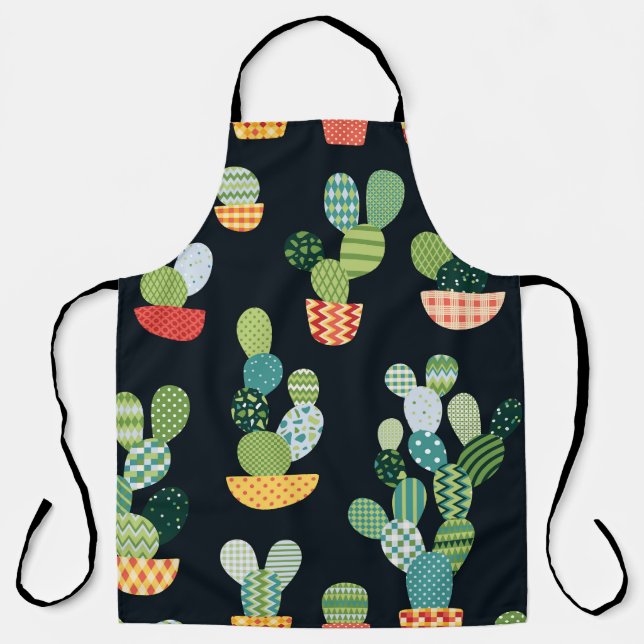 Delantal Patrón sin problemas de las plantas de cactus (Anverso)