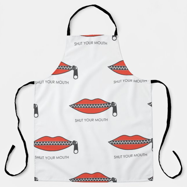 Delantal Patrón sin soldadura con boca de mujer con cierre  (Anverso)