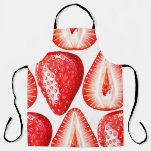 Delantal Patrón sin soldadura con fresas maduras sobre la b