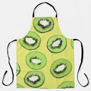 Delantal Patrón sin soldadura de fruta de Kiwi, fondo con 