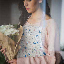 Delantal Patrón Terrazzo Neutral Natural Elegante