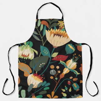 Delantal Patrón textil floral sin soldadura. Fantasía flora