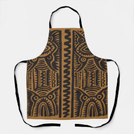 Delantal Patrón tradicional tiki con marrón