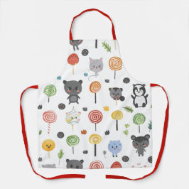 Delantal patrón transparente con animales lindos