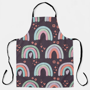 Delantal  patrón transparente con clip de arcos y gotas de