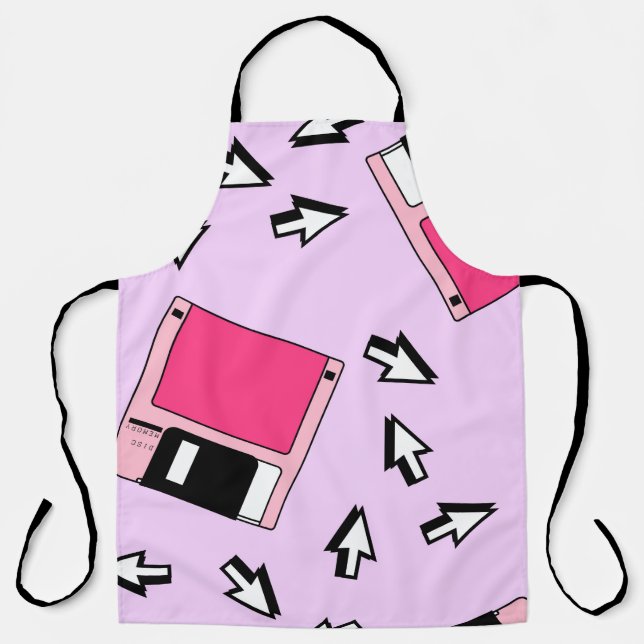 Delantal Patrón transparente con disquetes coloridos en vap (Anverso)