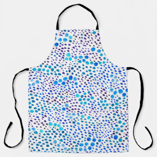 Delantal Patrón transparente de acuarela con manchas azules