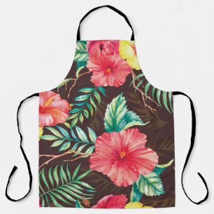 Delantal Patrón transparente de acuarela dibujada a mano co