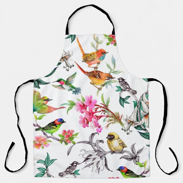 Delantal Patrón transparente de acuarela dibujado a mano co (Anverso)