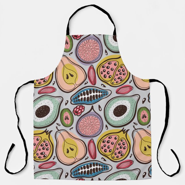 Delantal Patrón transparente de frutas (Anverso)