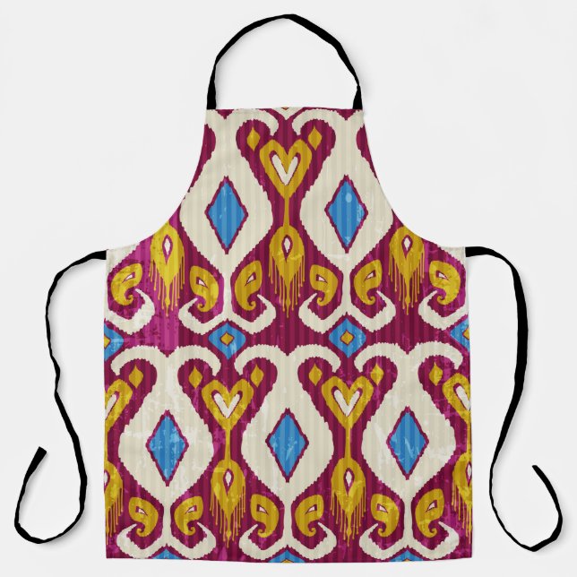 Delantal Patrón transparente de tejido de ikat tradicional (Anverso)