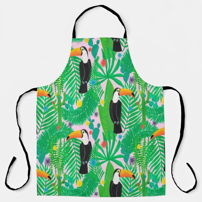 Delantal Patrón trenzado a mano brillante tropical sin sold (Anverso)