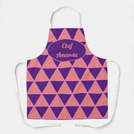 Delantal Patrón triangular moderno gráfico con nombre