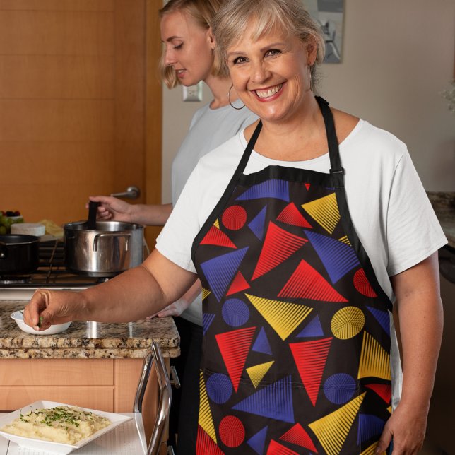Delantal Patrón triangular multicolor (multicolor geometric shape apron)